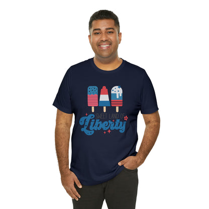 4th of July T-Shirt with Ice Cream Themed Design