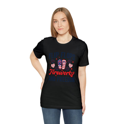 Flip Flops, Fireworks, and Freedom 4th of July Unisex Tee