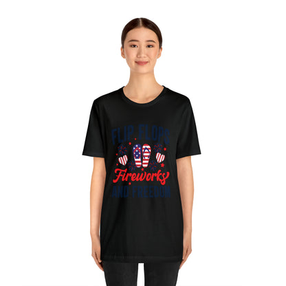 Flip Flops, Fireworks, and Freedom 4th of July Unisex Tee