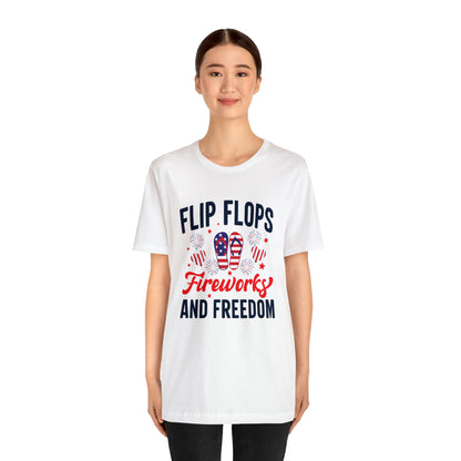 Flip Flops, Fireworks, and Freedom 4th of July Unisex Tee