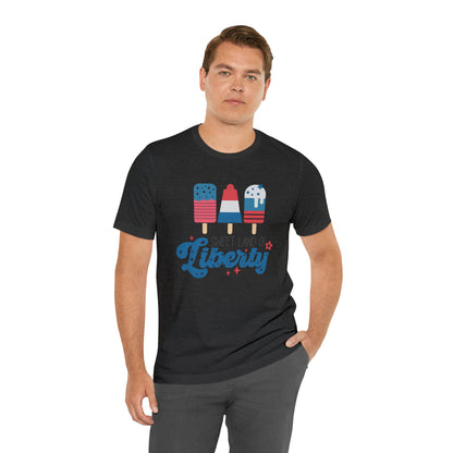 4th of July T-Shirt with Ice Cream Themed Design