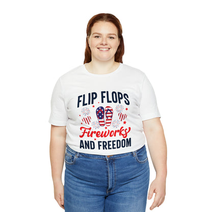 Flip Flops, Fireworks, and Freedom 4th of July Unisex Tee