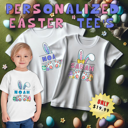 Easter Bunny themed Personalized Toddler Tee Shirt! - Any name on the shirt!