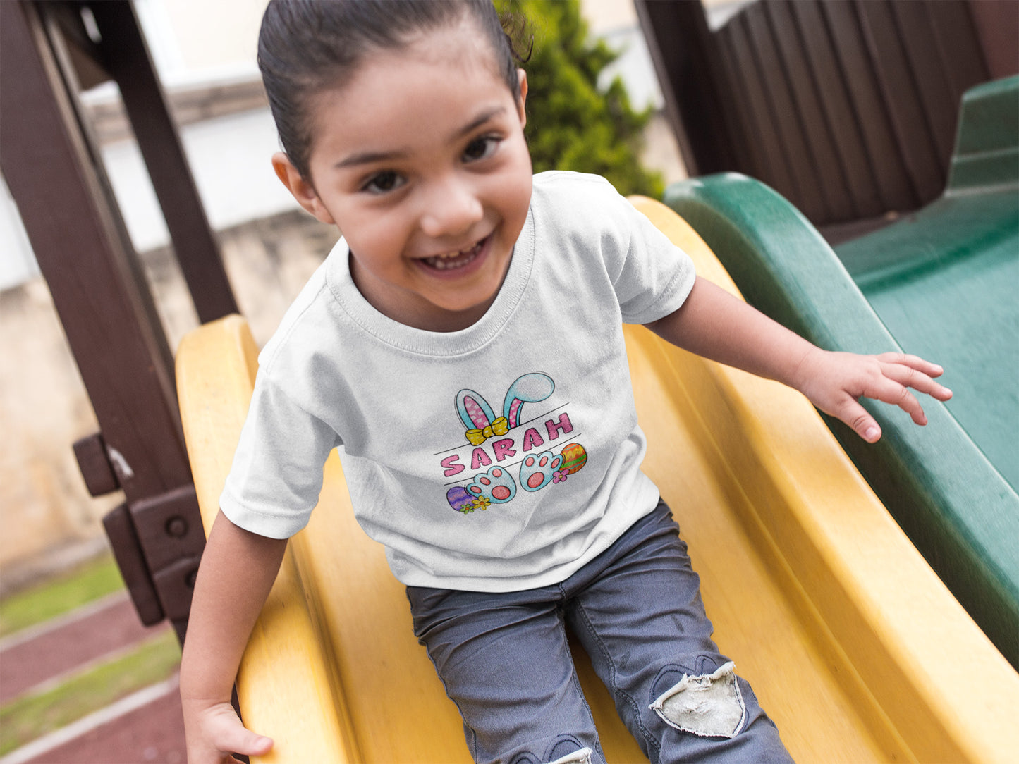 Easter Bunny themed Personalized Toddler Tee Shirt! - Any name on the shirt!