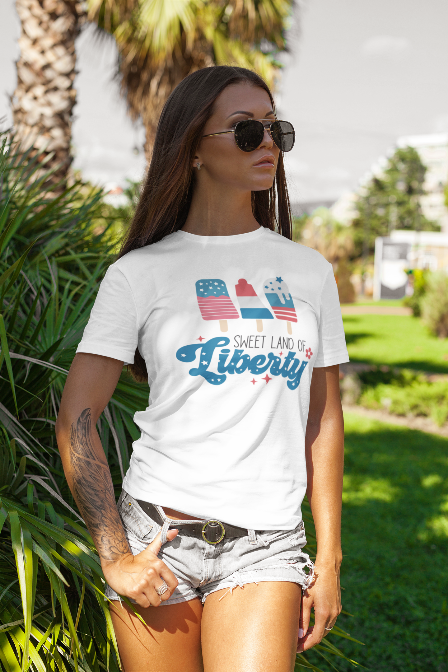 4th of July T-Shirt with Ice Cream Themed Design