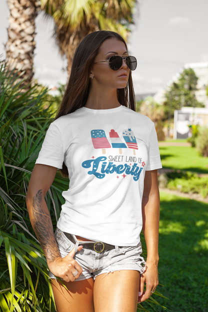 4th of July T-Shirt with Ice Cream Themed Design